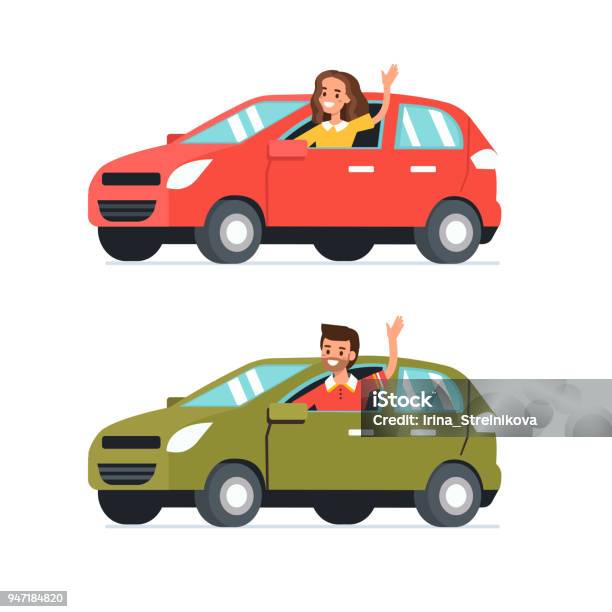 Car Stock Illustration - Download Image Now - Car, Driving, Driver - Occupation