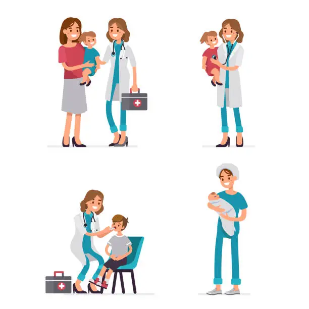 Vector illustration of pediatrician