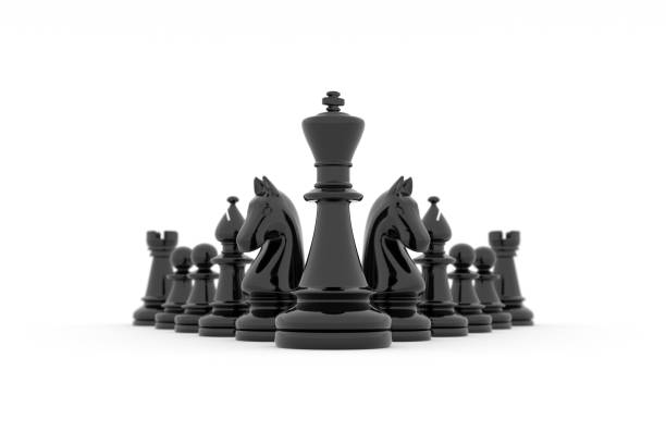 schach-team baustrategie - kingsize-führung - chess king chess chess piece black stock-fotos und bilder