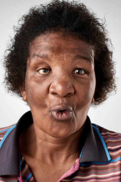 istock Studio portrait of African woman making silly expression 947202130