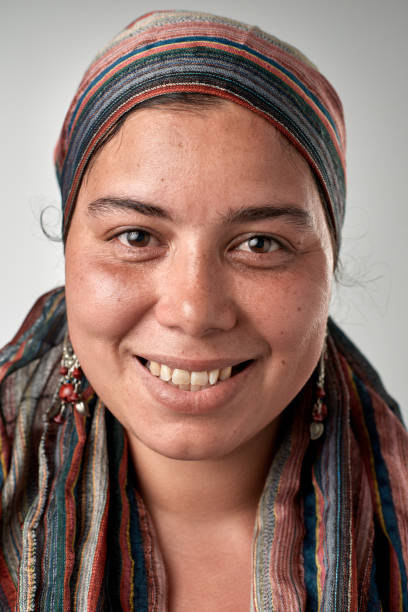 Real gypsy woman smiling portrait full collection of diverse faces