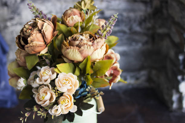istock Bright bouquet of different colors. Artificial flowers 947216222