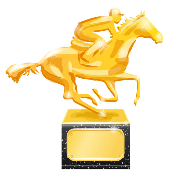 istock Golden trophy. Horse racing. Vector illustration, isolated on white background 947220286