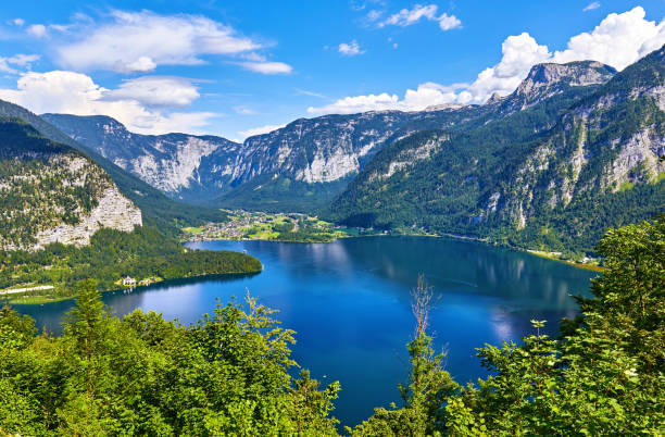 istock Hallstatt Austria top view to lake Hallstattersee 947220754