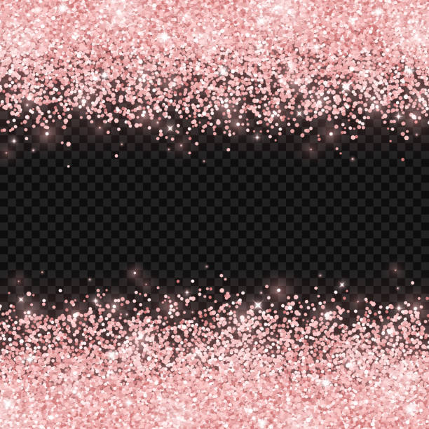 ilustraciones, imágenes clip art, dibujos animados e iconos de stock de glitter oro color de rosa sobre fondo transparente oscuro. vector de - peach dark peaches backgrounds