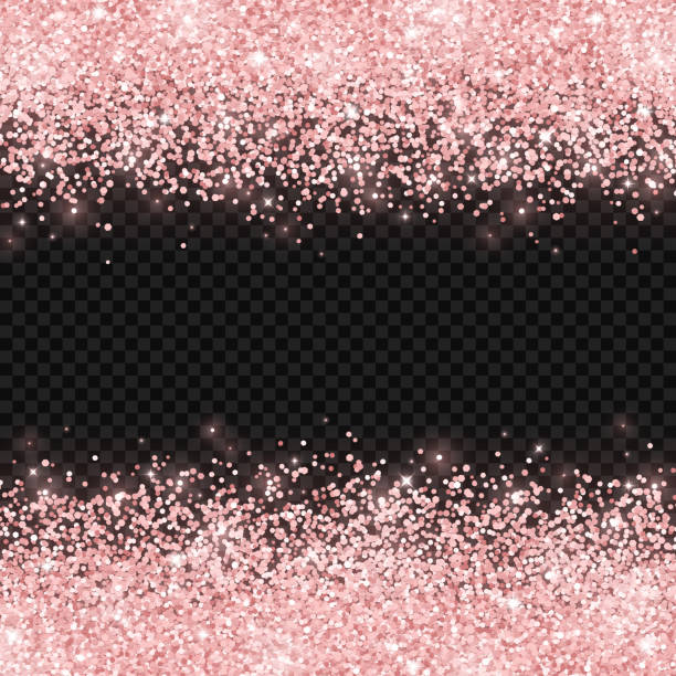 ilustrações de stock, clip art, desenhos animados e ícones de rose gold glitter on dark transparent background. vector - peach dark peaches backgrounds