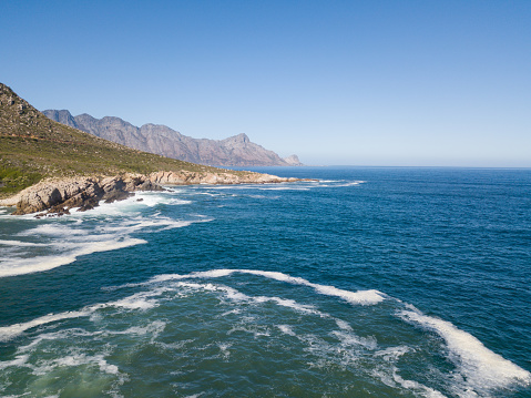 A high angle view of waves near the cost of Cape Town, South Africa