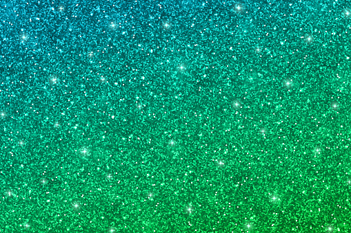 Glitter horizontal texture with blue green gradient