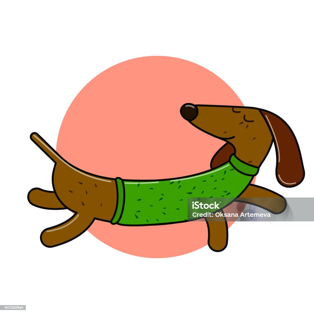 Long dachshund character. An isolated dog for your design. Long dachshund character. An isolated dog for your design. vector sign or banner Dachshund stock vector