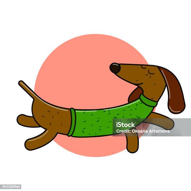 Long Dachshund Character An Isolated Dog For Your Design Stock Illustration - Download Image Now