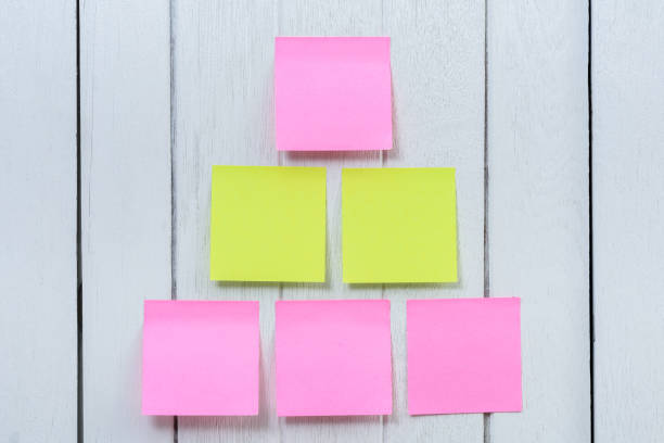 istock Many colorful sticky note, post note on white wooden vintage background 947251622
