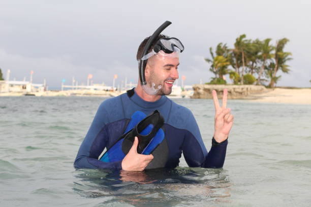 istock Diver giving a peace sign 947252450