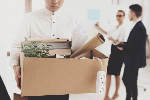 istock HR director woman is working in office. Coworker is getting fired. 947256584