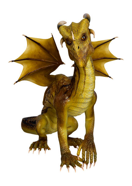 istock 3D illustration fantasy dragon on white 947263696
