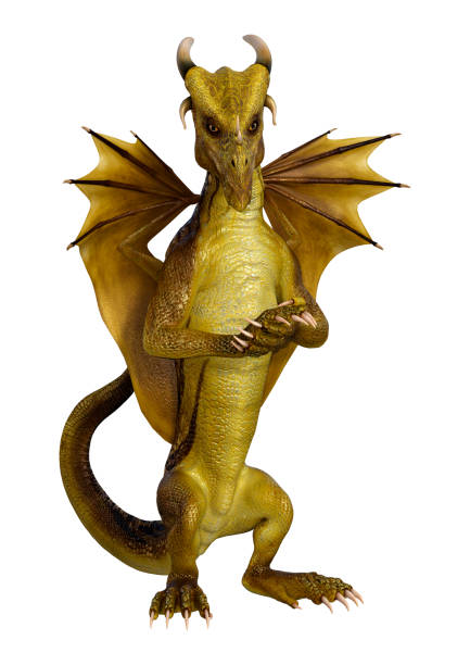istock 3D illustration fantasy dragon on white 947263782