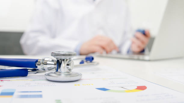 istock Stethoscope on desk. Doctor working in hospital 947264642