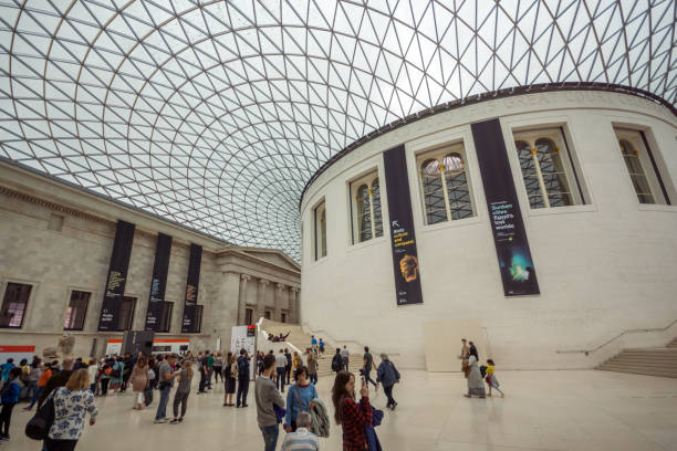 Inside view of British Museum, City of London, England, Great Britain London, England - June 16, 2016: Inside view of British Museum, City of London, England, Great Britain british museum stock pictures, royalty-free photos & images
