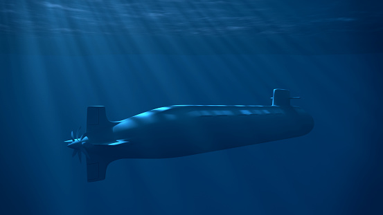 Submarino nuclear bajo la ola photo