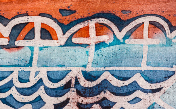 istock Abstraction, hot batik, background texture, handmade on silk 947275014