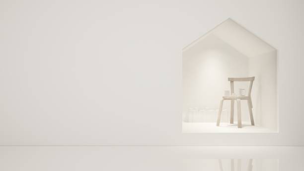 istock Furniture shop 3d rendering white background - Triangle space 947278880
