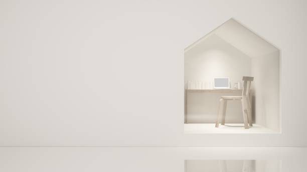 istock Furniture shop 3d rendering white background - Triangle space 947278912