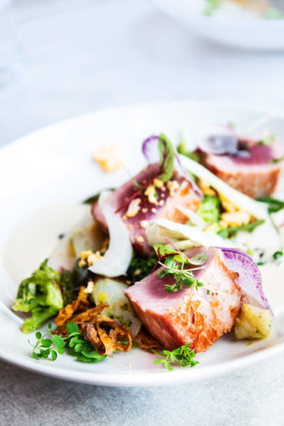 istock Fine dining seafood cuisine - french dish on the table 947281622