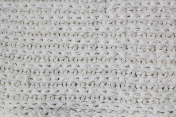 istock Sweater or scarf Pattern Of White Knitted Fabric Texture Background 947285696