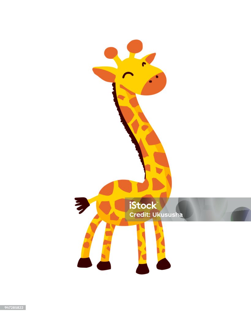 Hươu Cao Cổ Hình Minh Họa Vector Phẳng Dễ Thương Hình minh họa Sẵn ...