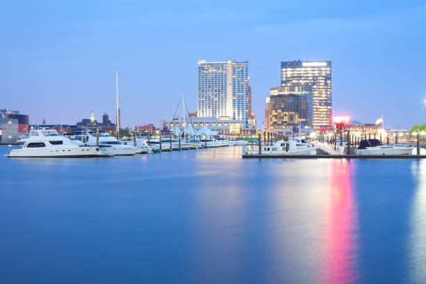 istock Marina at Inner Harbor in Baltimore at night 947288326