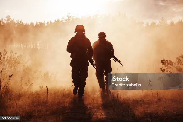 Us Marines In Action Desert Sandstorm Stock Photo - Download Image Now - Army Soldier, War, Armed Forces