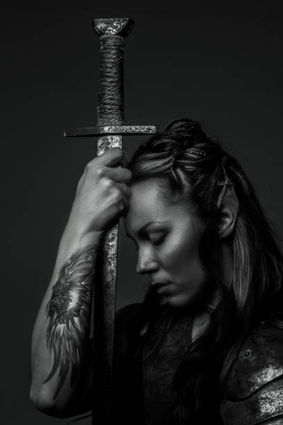 Beautiful elf woman with sword