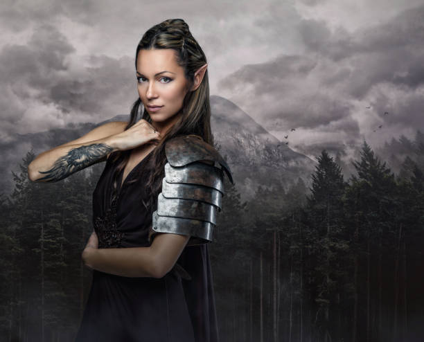 istock Elf woman with tattoo on her arm. 947303584
