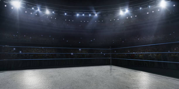 профессиональная борьба и боксерский ринг в 3d - boxing ring фотографии стоковые фото и изображения