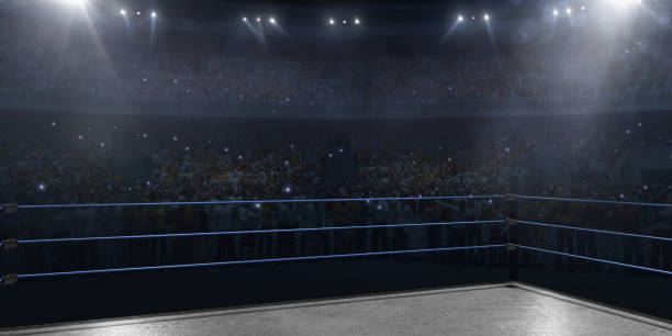 istock Professional wrestling and boxing ring in 3D 947307924
