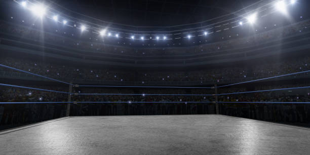 профессиональная борьба и боксерский ринг в 3d - boxing ring фотографии стоковые фото и изображения