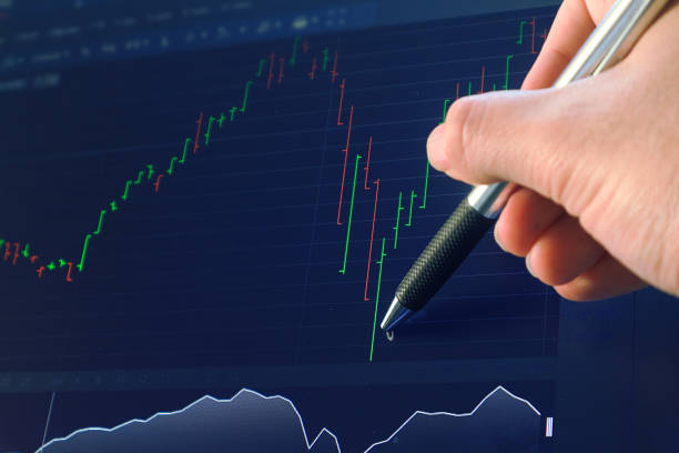 istock Trader point pen on barchart trading screen 947308308