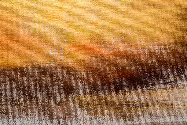 istock Abstract golden painted background, brush strokes 947308932