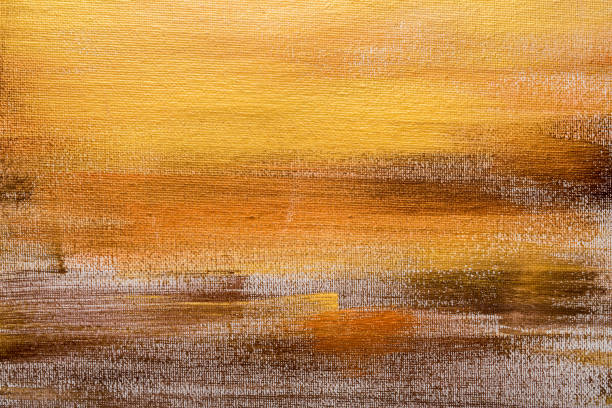istock Abstract golden painted background, brush strokes 947309132