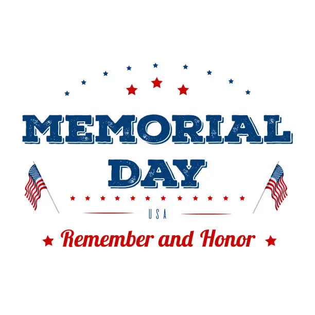 Vector illustration of Memorial Day. Typography design layout for USA Memorial Day events, sales, promotion vector illustrator