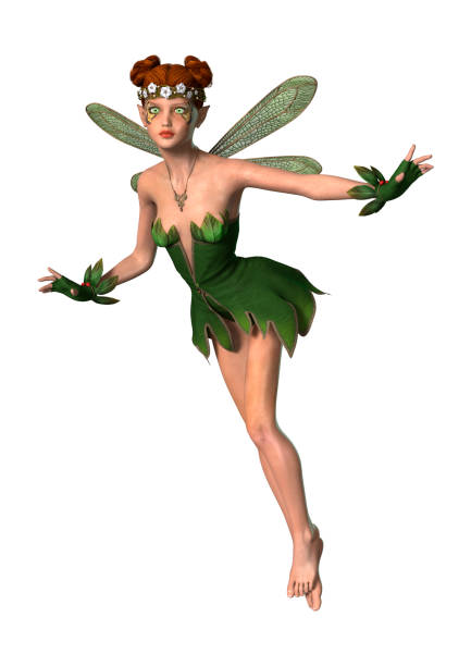 istock 3D illustration beautiful spring fairy on white 947313978