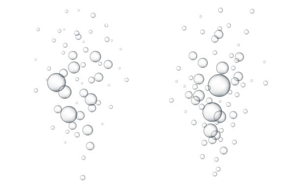 stockillustraties, clipart, cartoons en iconen met het water van bubbels vectorillustratie. abstracte bubbels. witte transparante achtergrond met bubbels - bel vloeistof