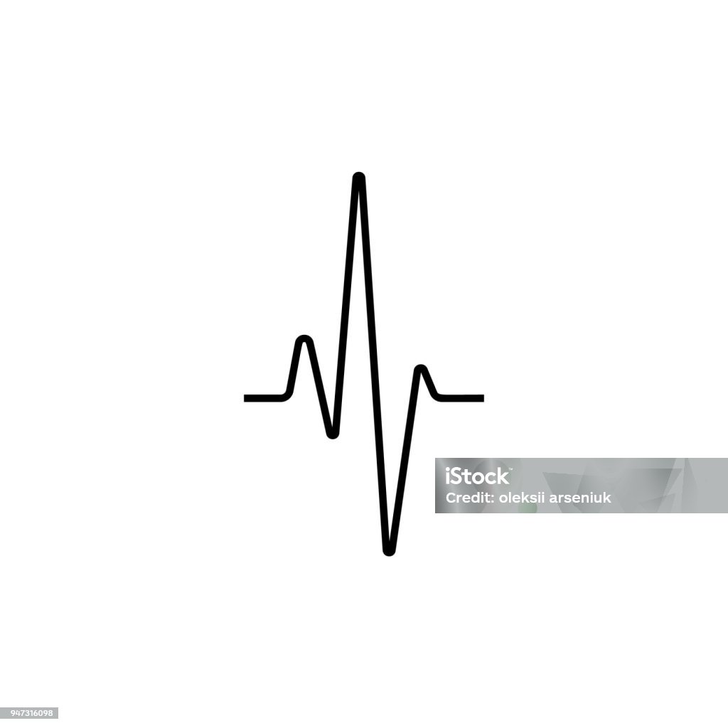 Simple earthquake sinusoidal signal line Simple earthquake sinusoidal signal line illustration for design Electrocardiography stock vector