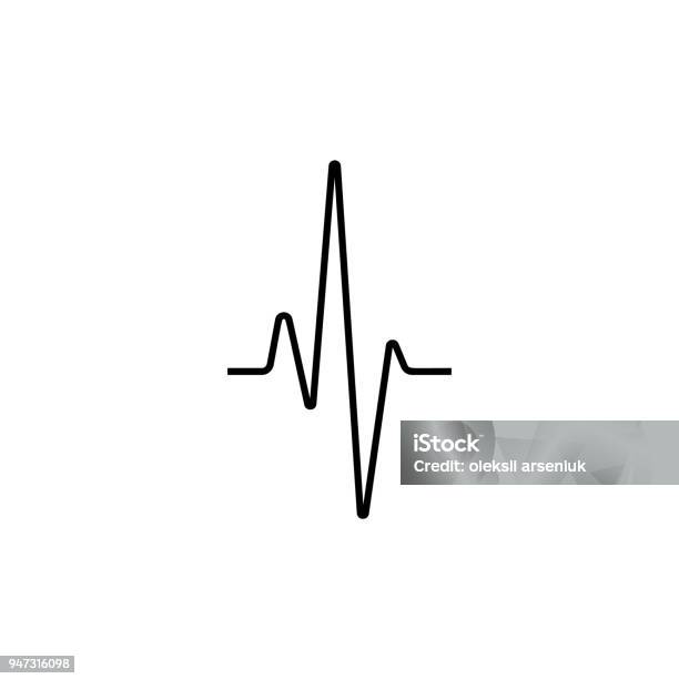 Simple Earthquake Sinusoidal Signal Line Stock Illustration - Download Image Now - Electrocardiography, Icon Symbol, Earthquake