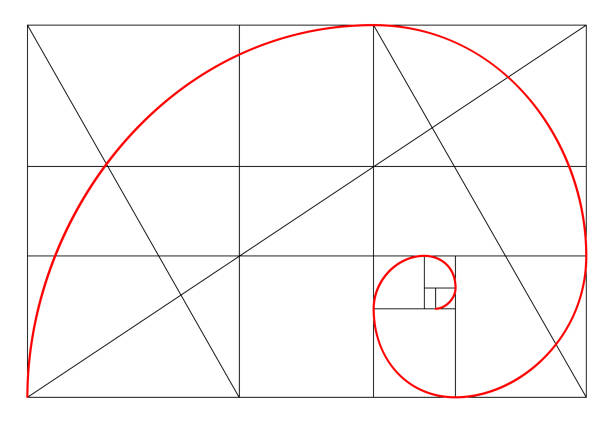 minimalistyczny design. złoty stosunek. kształty geometryczne. koła w złotej proporcji. futurystyczny design. logo. ikona wektora. abstrakcyjne tło wektorowe - correlation stock illustrations