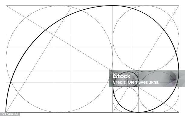 Minimalistic Style Design Golden Ratio Geometric Shapes Circles In Golden Proportion Futuristic Design Logo Vector Icon Abstract Vector Background Stock Illustration - Download Image Now