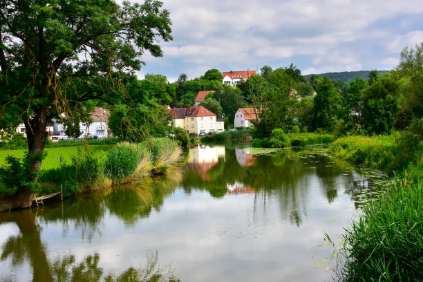 istock German town of Harburg, and the Wornitz River 947318976