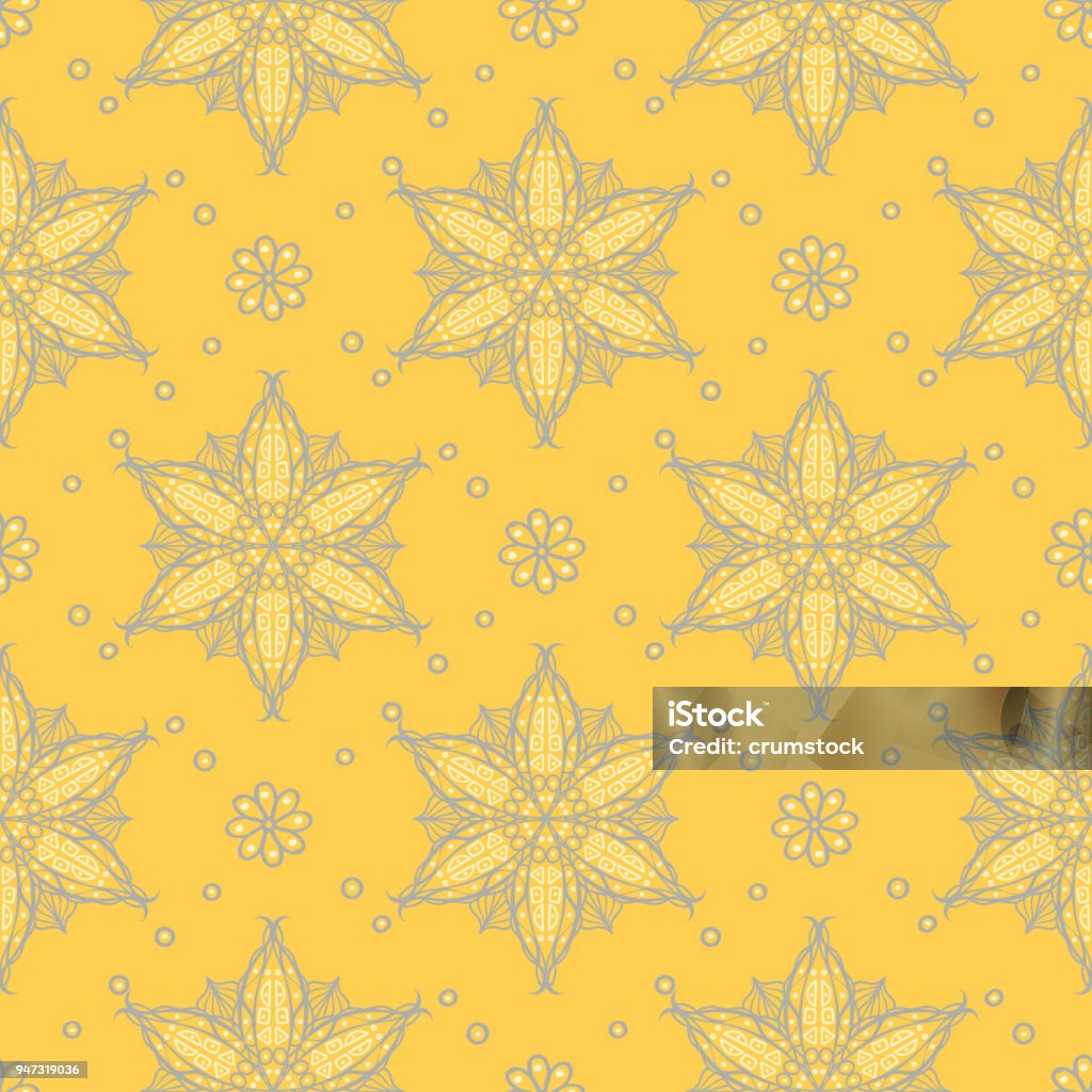 Hoa Văn Liền Mạch Nền Màu Vàng Tươi Với Thiết Kế Hoa Hình minh họa ...