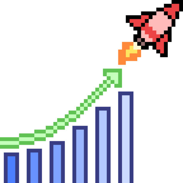 vektor pixel kunst isoliert cartoon - pixel art grafiken stock-grafiken, -clipart, -cartoons und -symbole