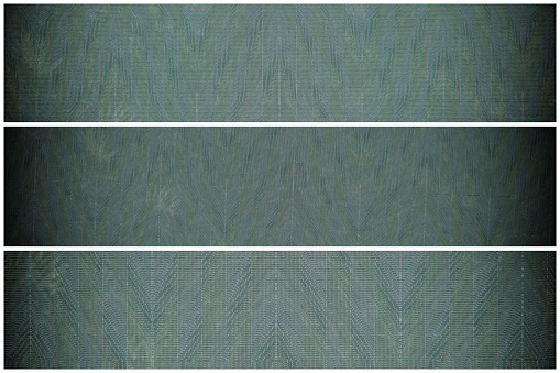 Shaded spruce painted swatch, fabric pile surface for book cover, linen design element, grunge texture.