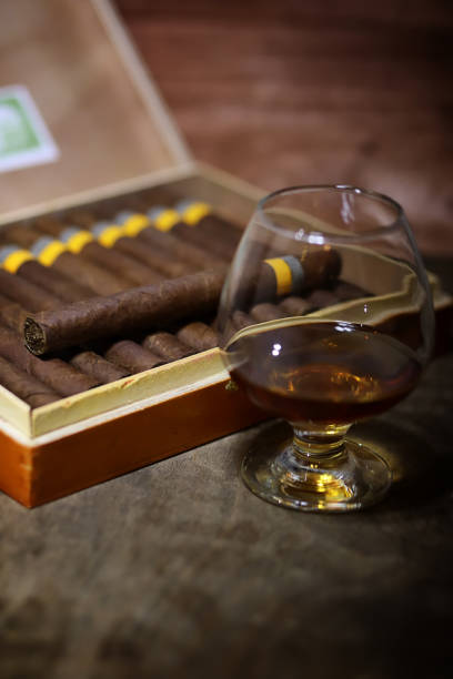 istock Large box of Cuban cigars on a wooden table 947340512